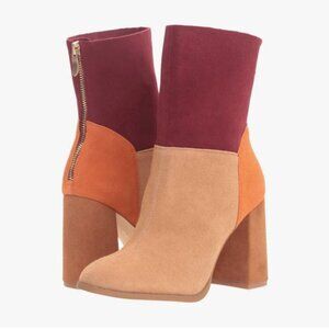 Chinese Laundry Tri Color Suede Booties New In Box